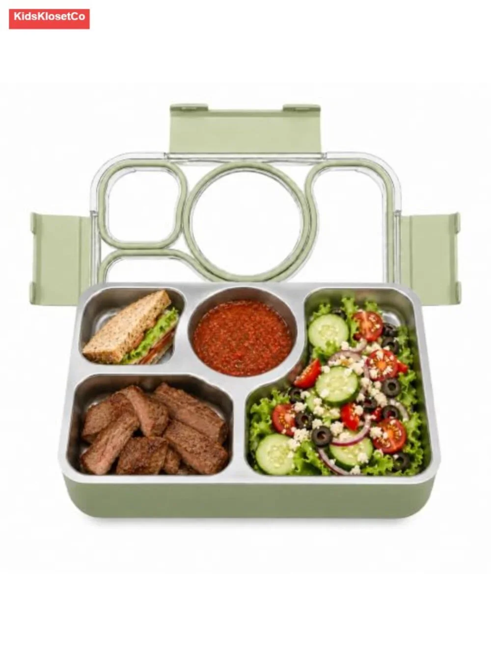 Stainless Steel 4-Compartment Bento Box Leakproof Lunch Container